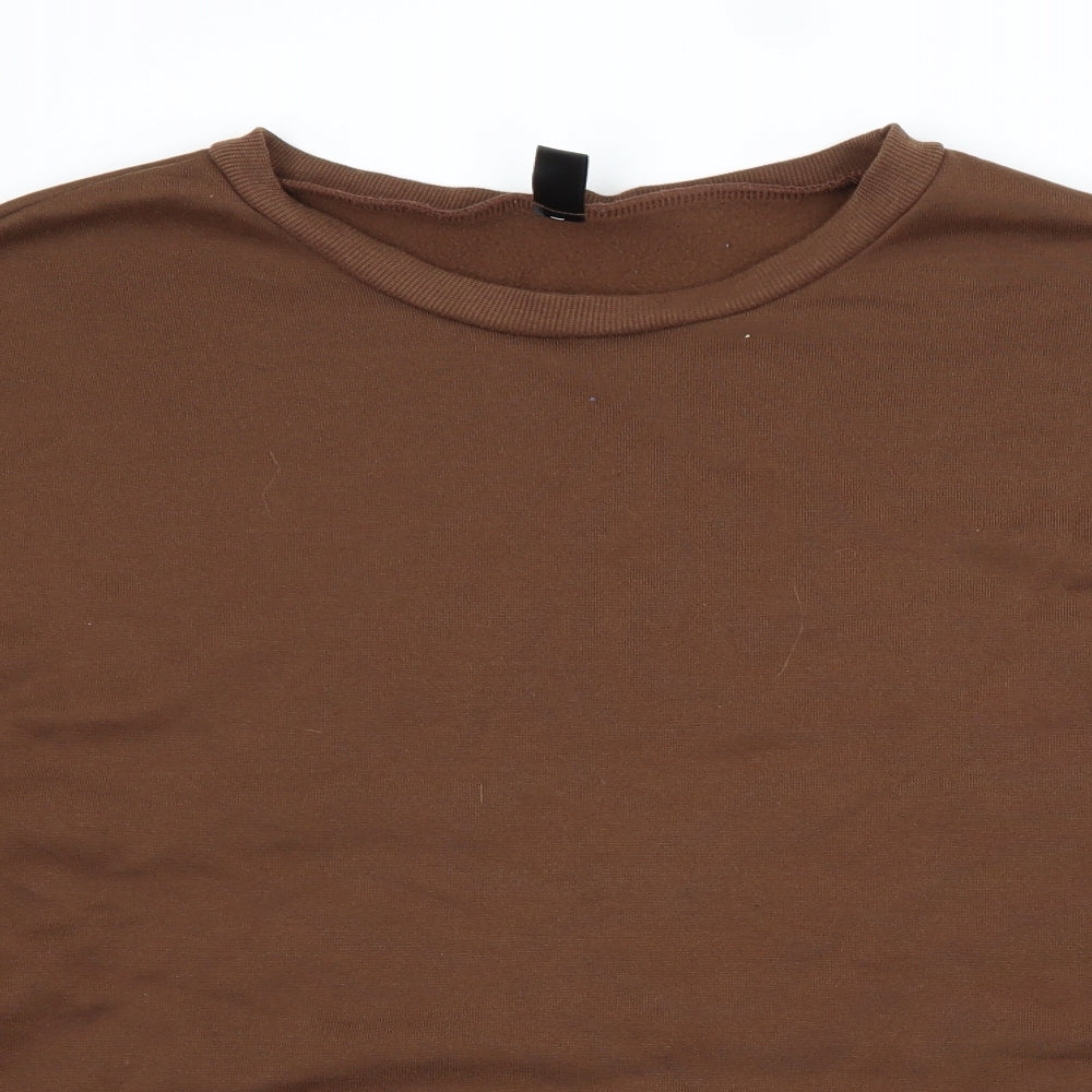 SHEIN CURVE Womens Brown Crew Neck  Polyester Pullover Jumper Size XL