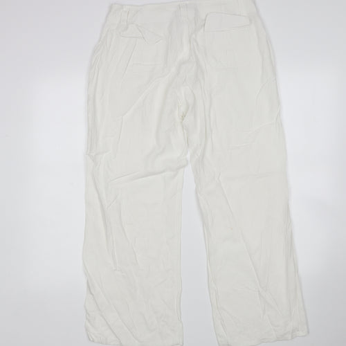 Logo Womens White   Trousers  Size 14 L29 in Regular