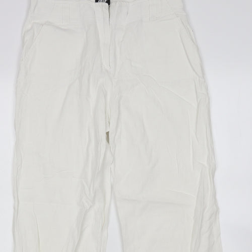 Logo Womens White   Trousers  Size 14 L29 in Regular