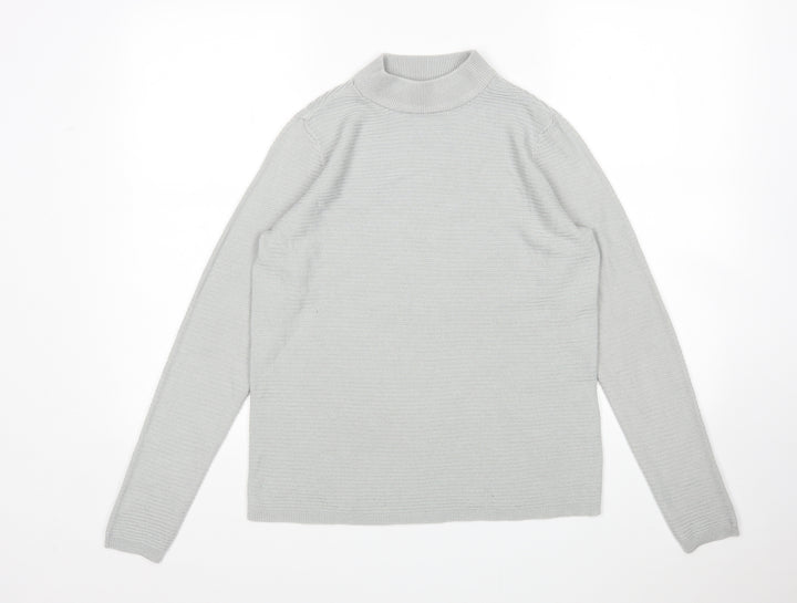 VERO MODA Womens Grey Round Neck Acrylic Pullover Jumper Size S
