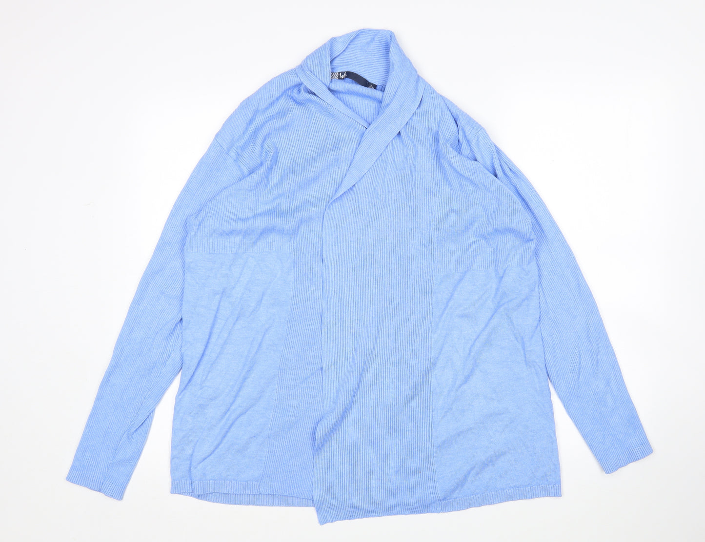 EWM Womens Blue V-Neck  Viscose Cardigan Jumper Size L