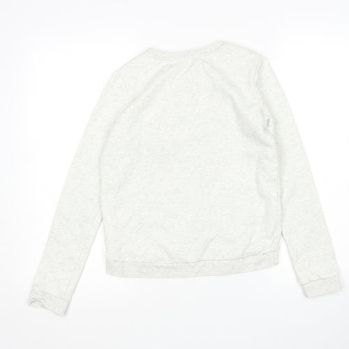 H&M Girls Grey  Cotton Pullover Sweatshirt Size 11-12 Years   - Unicorn