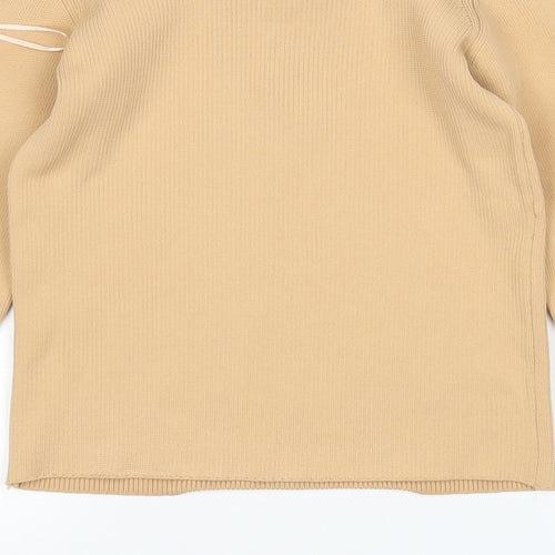 River Island Womens Beige Square Neck  Polyester Pullover Jumper Size 10