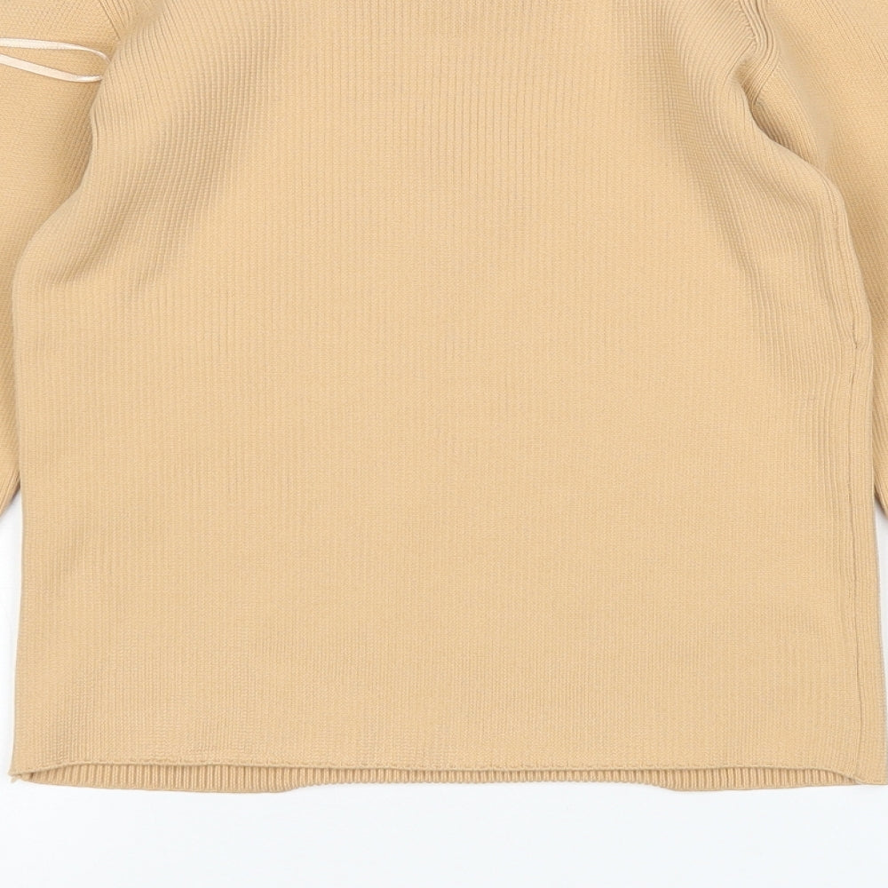 River Island Womens Beige Square Neck  Polyester Pullover Jumper Size 10