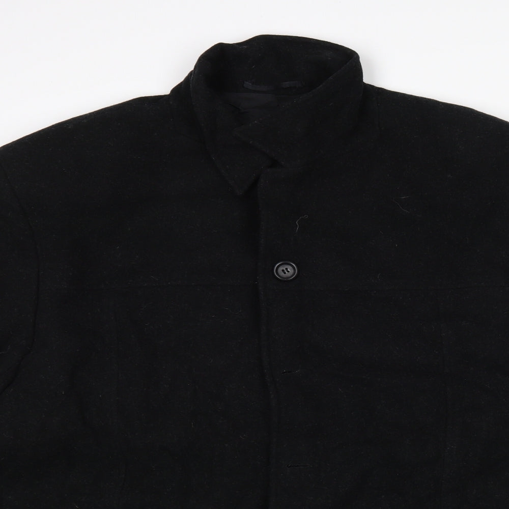 Cabco Mens Black   Overcoat Coat Size S