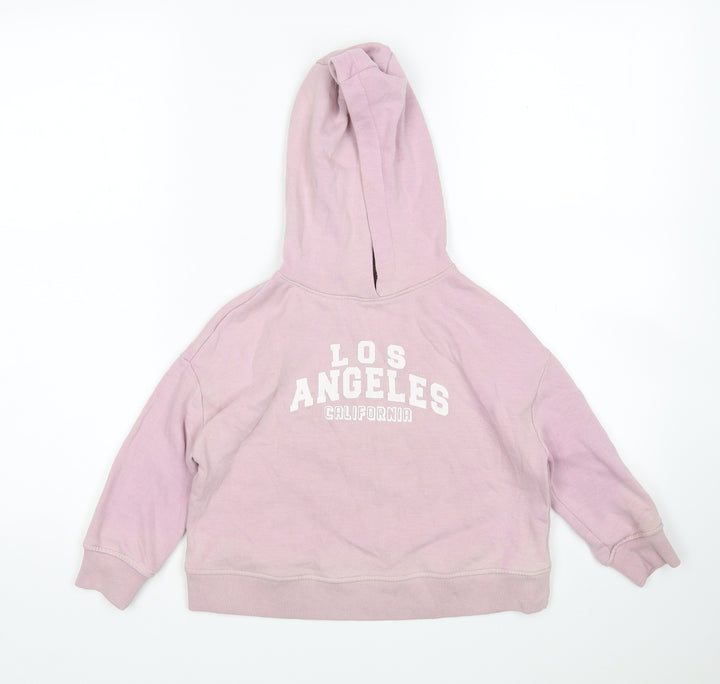 NEXT Girls Pink  Cotton Pullover Hoodie Size 5 Years