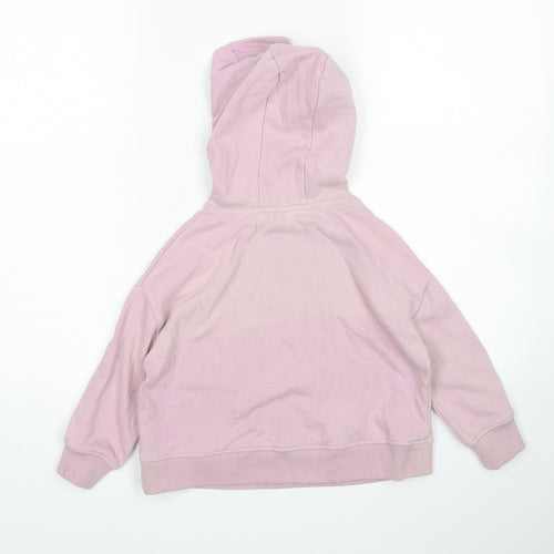 NEXT Girls Pink  Cotton Pullover Hoodie Size 5 Years