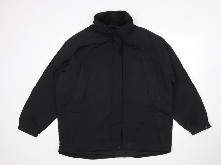 Eddie Bauer Womens Black   Rain Coat Coat Size XL