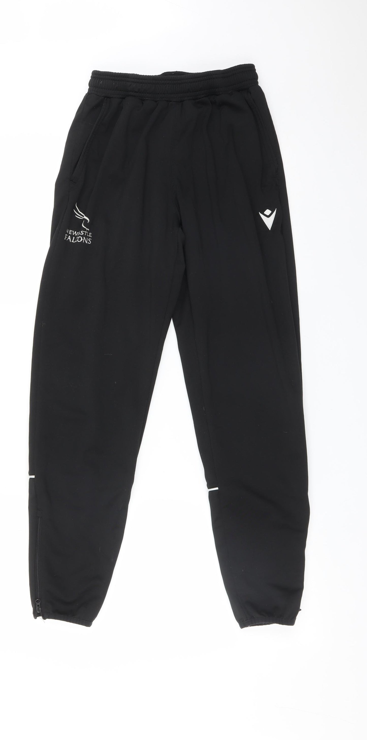 Macron Mens Black  Polyester Jogger Trousers Size S L28 in Regular