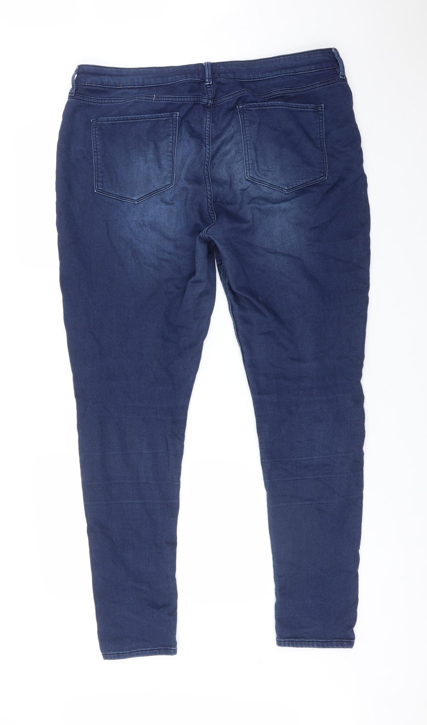 F&F Womens Blue  Cotton Skinny Jeans Size 18 L30 in Regular