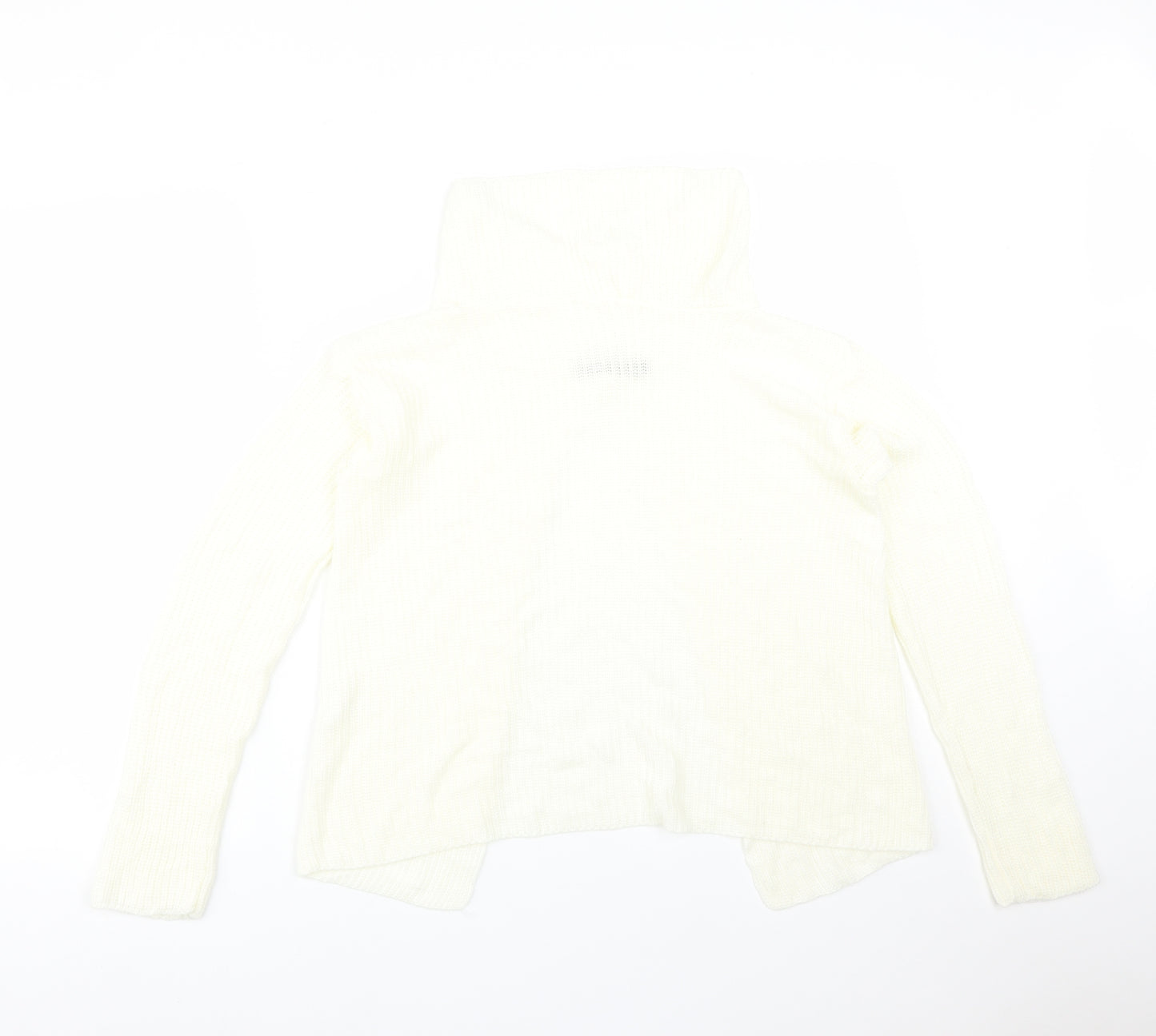 I SAW IT FIRST Womens Yellow Striped Acrylic Basic T-Shirt Size S Roll Neck