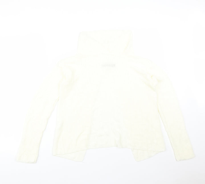 I SAW IT FIRST Womens Yellow Striped Acrylic Basic T-Shirt Size S Roll Neck