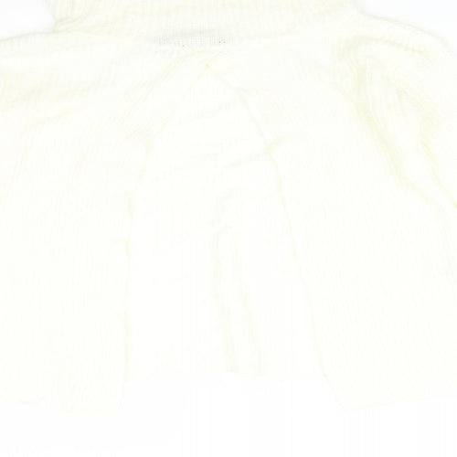 I SAW IT FIRST Womens Yellow Striped Acrylic Basic T-Shirt Size S Roll Neck