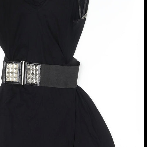 Dorothy Perkins Womens Black  Viscose A-Line  Size 12 Cowl Neck