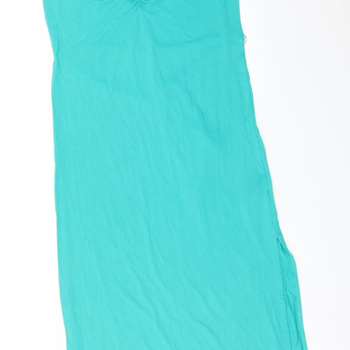 M&S Womens Green  Viscose Maxi  Size 8 V-Neck