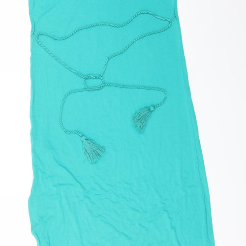 M&S Womens Green  Viscose Maxi  Size 8 V-Neck