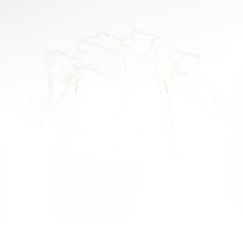 River Island Girls White  Cotton Basic T-Shirt Size 2-3 Years Round Neck