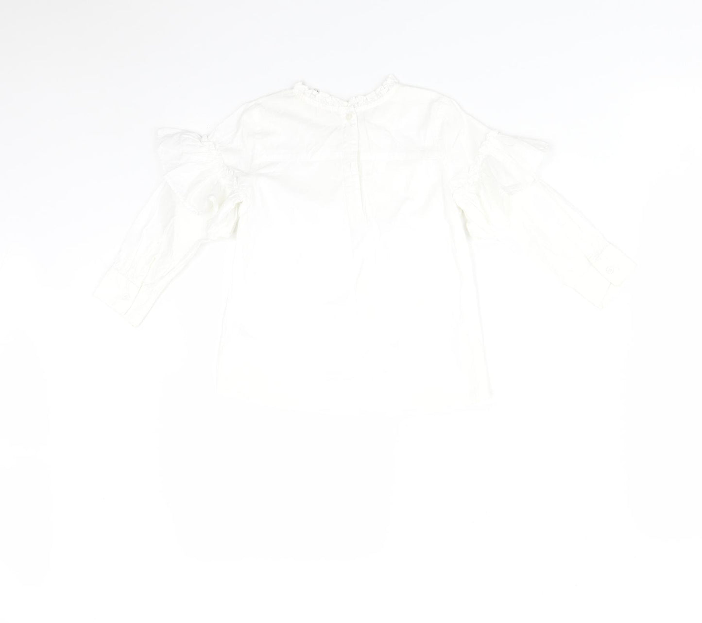River Island Girls White  Cotton Basic T-Shirt Size 2-3 Years Round Neck