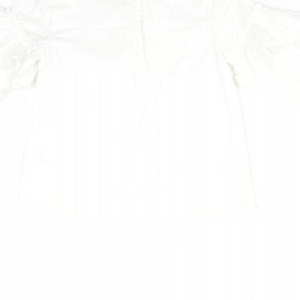 River Island Girls White  Cotton Basic T-Shirt Size 2-3 Years Round Neck