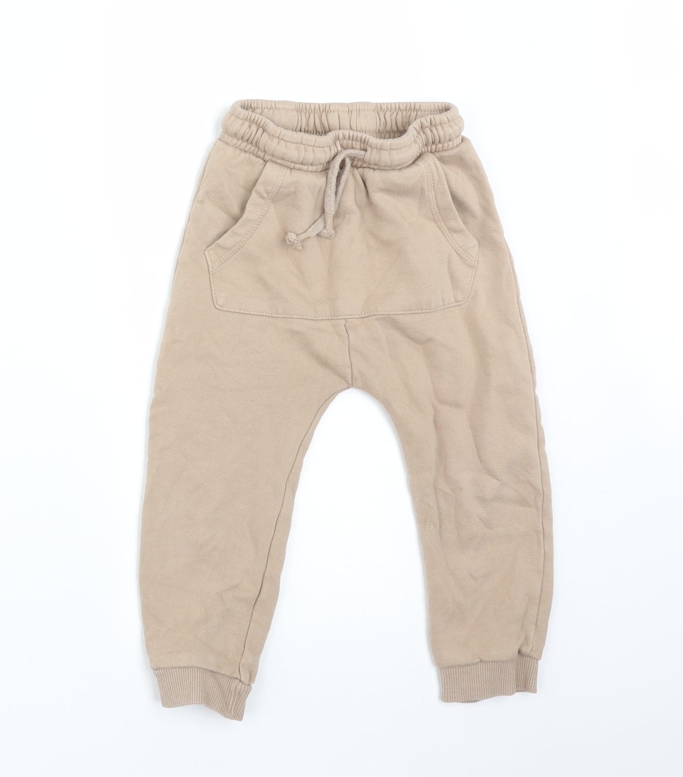 George Boys Beige  Cotton Jogger Trousers Size 2-3 Years  Regular