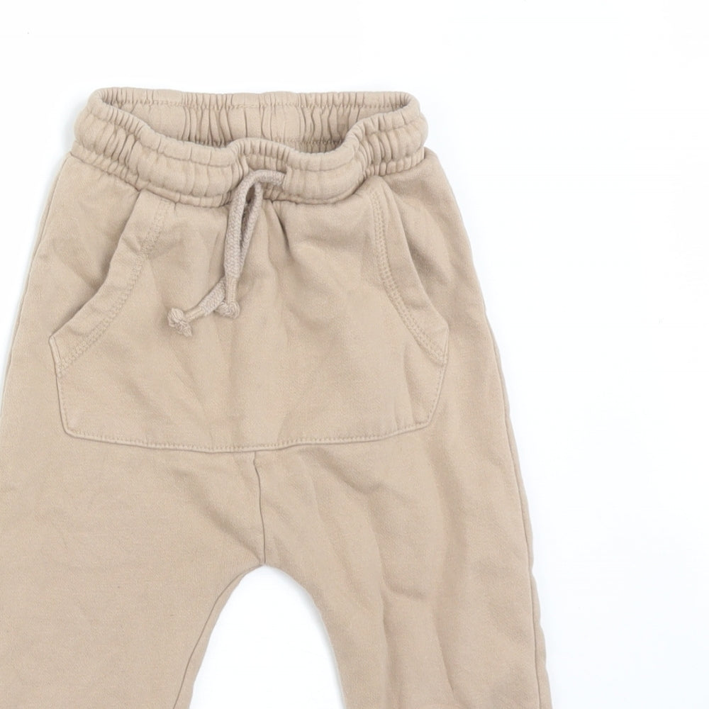 George Boys Beige  Cotton Jogger Trousers Size 2-3 Years  Regular