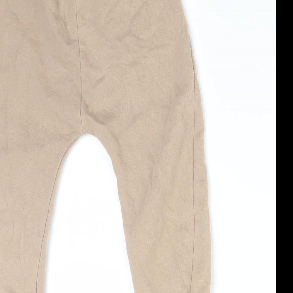 George Boys Beige  Cotton Jogger Trousers Size 2-3 Years  Regular