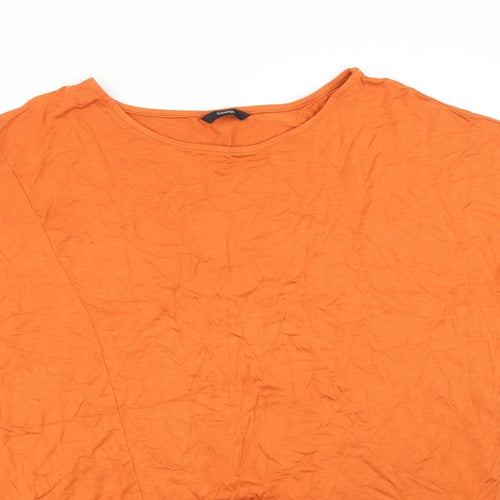 George Womens Orange  Viscose Basic T-Shirt Size 14 Round Neck