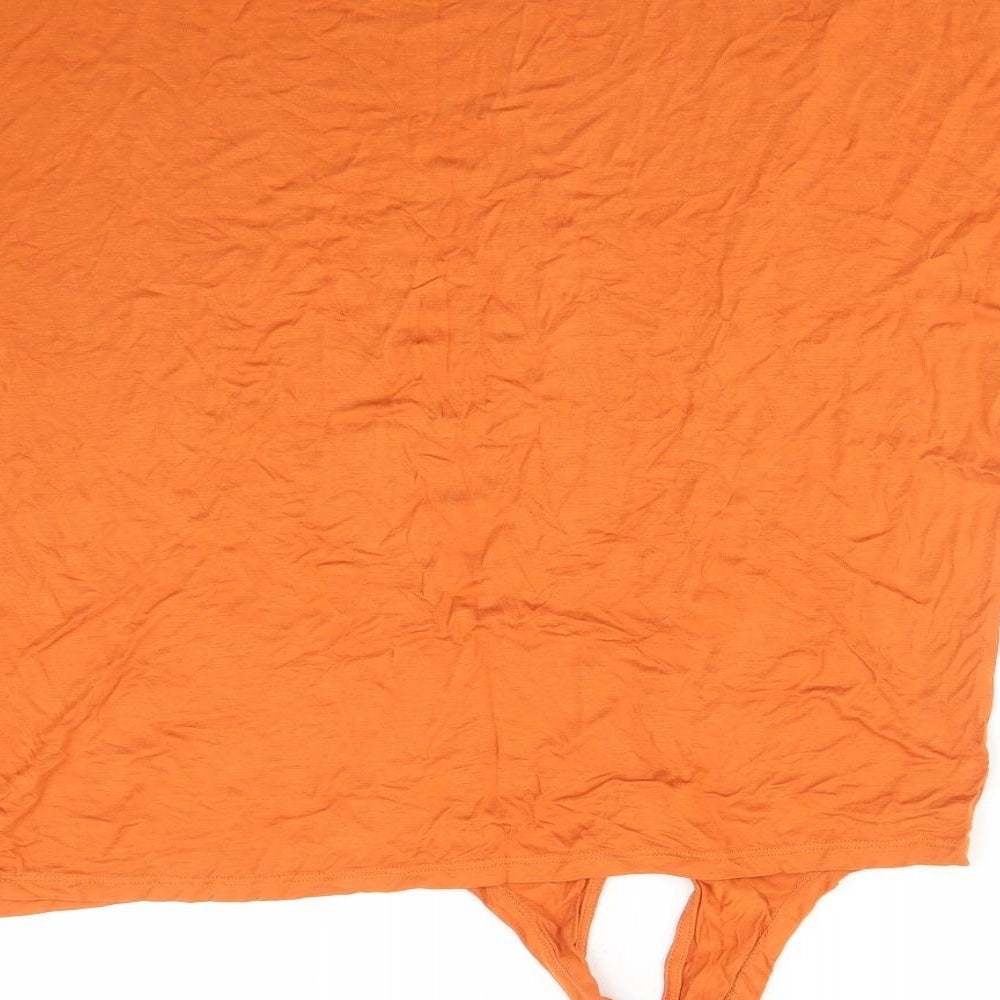 George Womens Orange  Viscose Basic T-Shirt Size 14 Round Neck