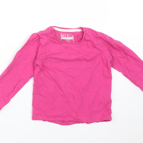 Primark Girls Pink  Cotton Basic T-Shirt Size 18-24 Months Round Neck