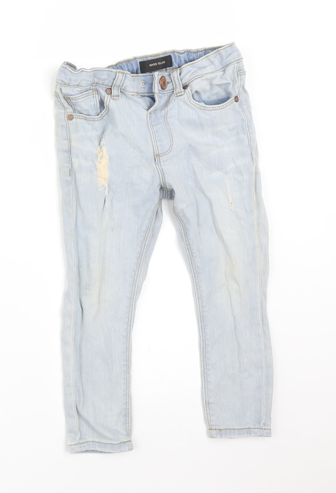 River Island Boys Blue  Cotton Straight Jeans Size 3 Years  Regular