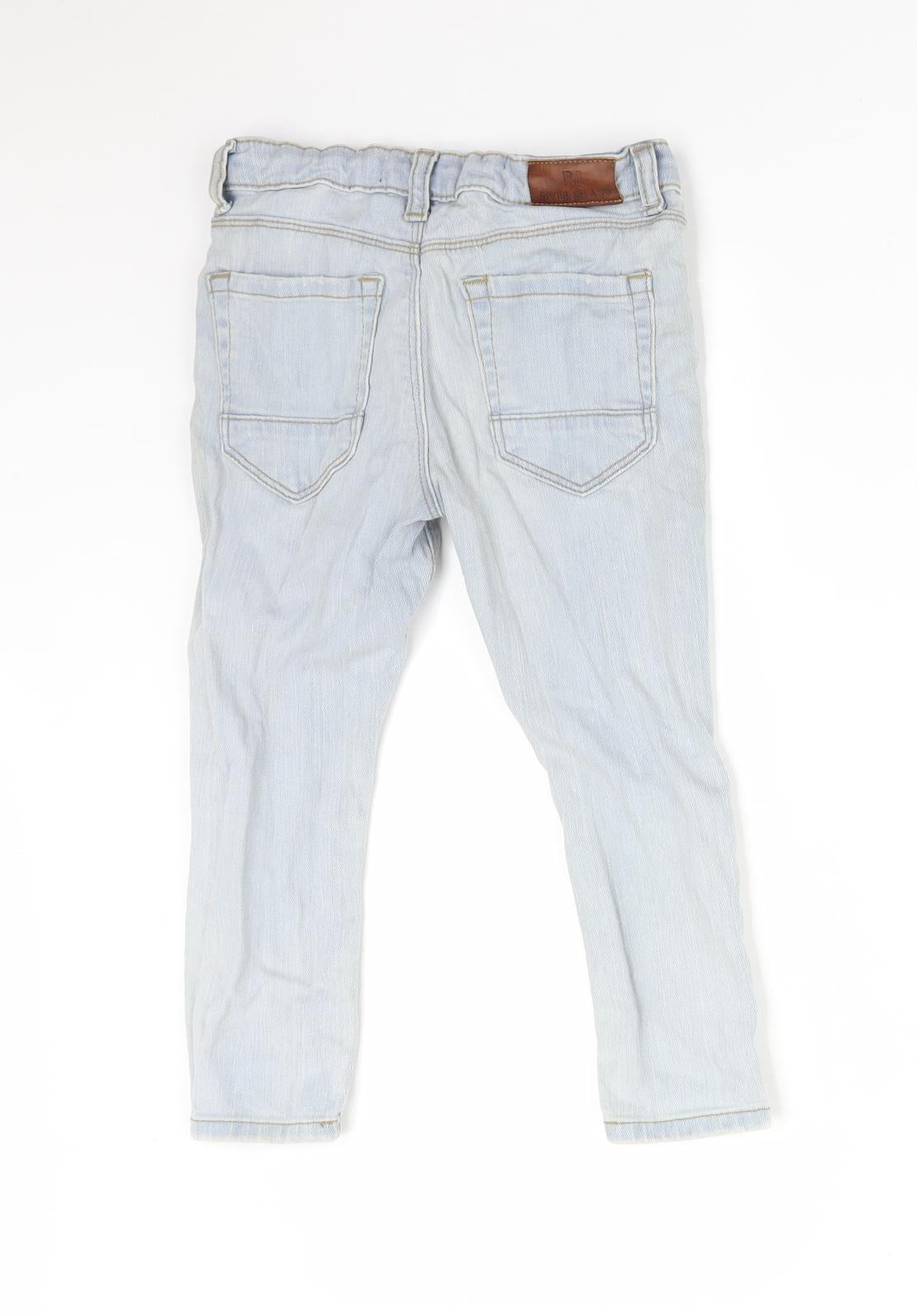 River Island Boys Blue  Cotton Straight Jeans Size 3 Years  Regular