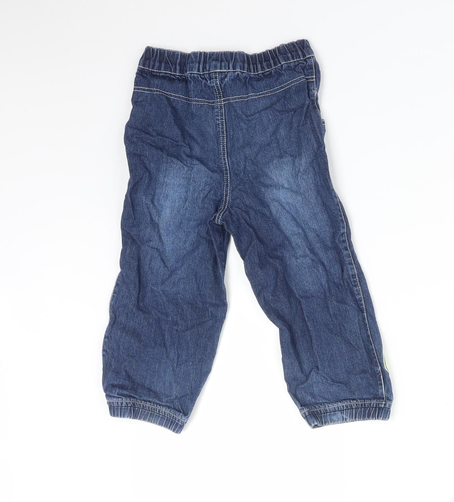 BHS Baby Blue  Cotton  Jeans Size 18-24 Months   - DINOSAUR