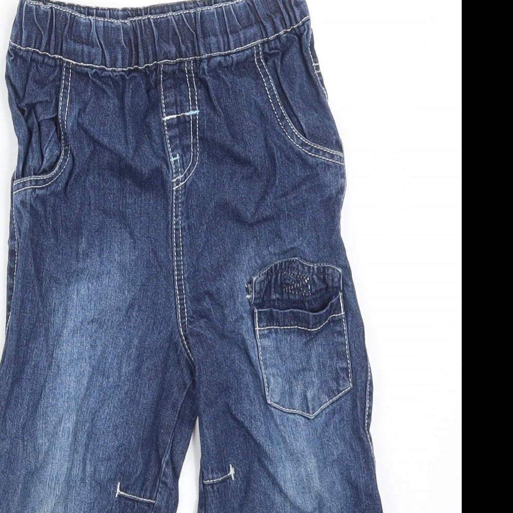 BHS Baby Blue  Cotton  Jeans Size 18-24 Months   - DINOSAUR