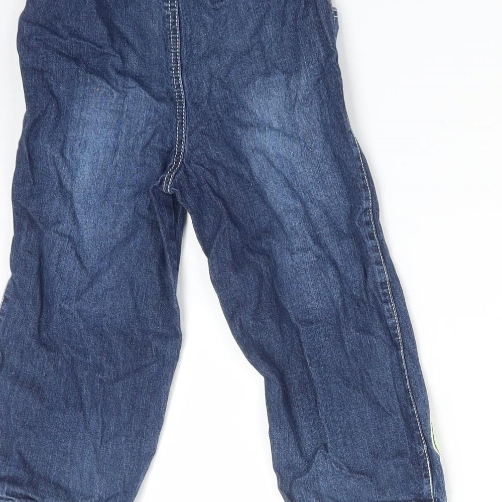 BHS Baby Blue  Cotton  Jeans Size 18-24 Months   - DINOSAUR