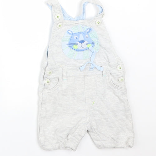 F&F Baby Grey  Cotton Dungaree One-Piece Size 3-6 Months   - LION