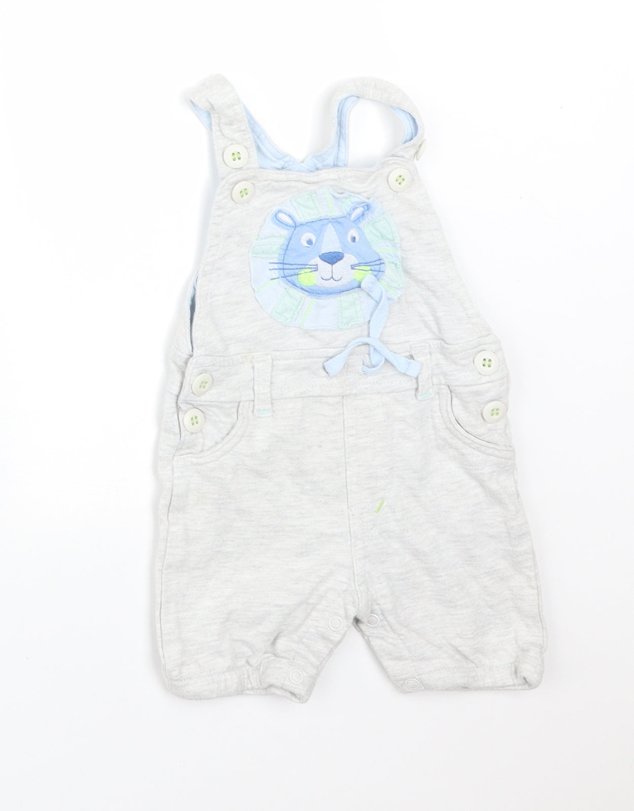 F&F Baby Grey  Cotton Dungaree One-Piece Size 3-6 Months   - LION