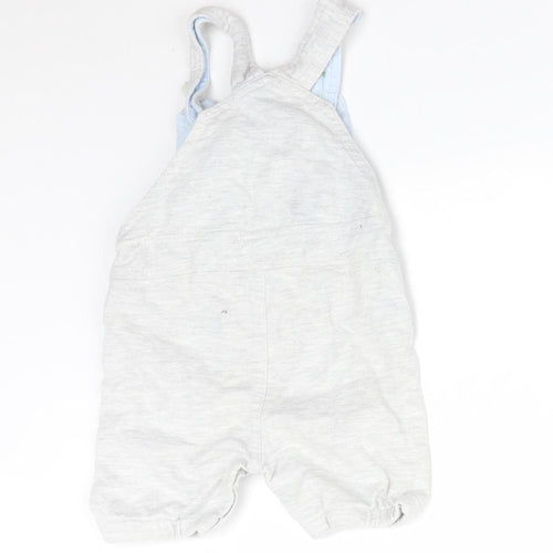 F&F Baby Grey  Cotton Dungaree One-Piece Size 3-6 Months   - LION