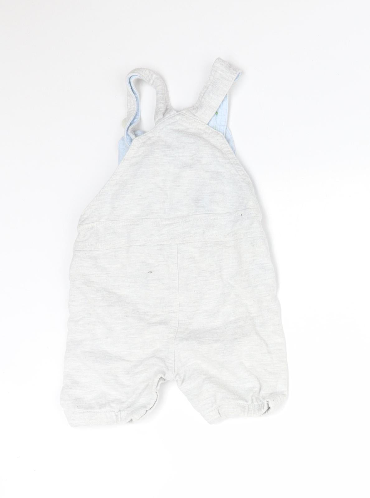 F&F Baby Grey  Cotton Dungaree One-Piece Size 3-6 Months   - LION