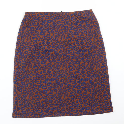M&S Womens Multicoloured Animal Print Polyester Straight & Pencil Skirt Size 8