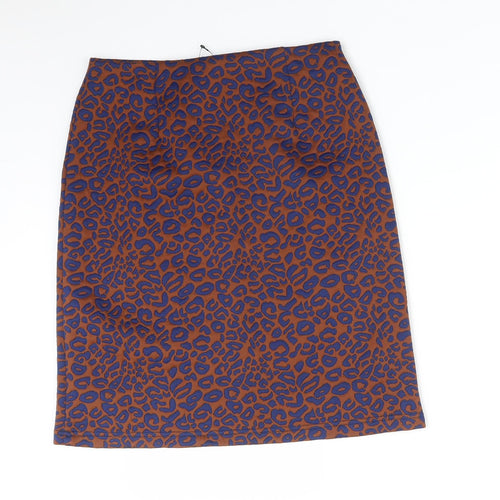 M&S Womens Multicoloured Animal Print Polyester Straight & Pencil Skirt Size 8