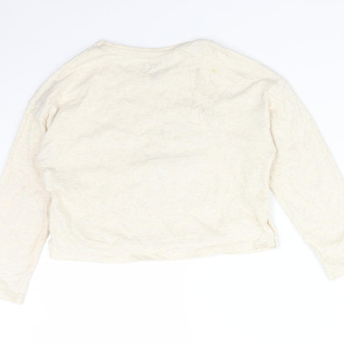 F&F Girls Beige  Cotton Basic T-Shirt Size 6-7 Years Round Neck  - FOLLOW YOUR HEART