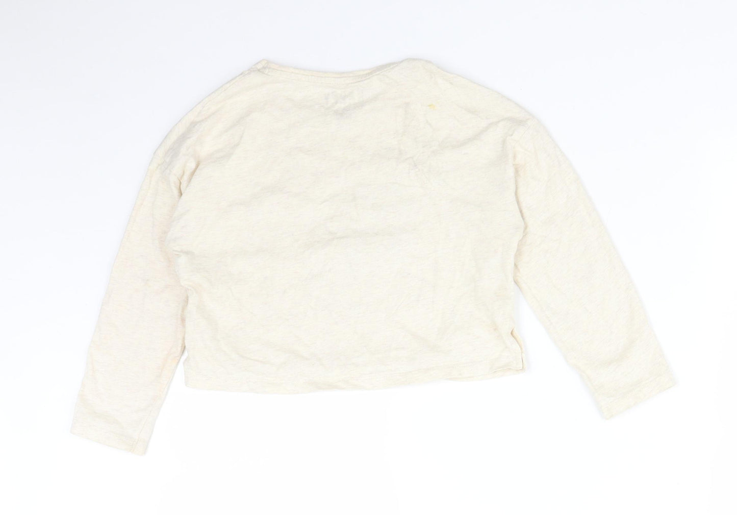 F&F Girls Beige  Cotton Basic T-Shirt Size 6-7 Years Round Neck  - FOLLOW YOUR HEART