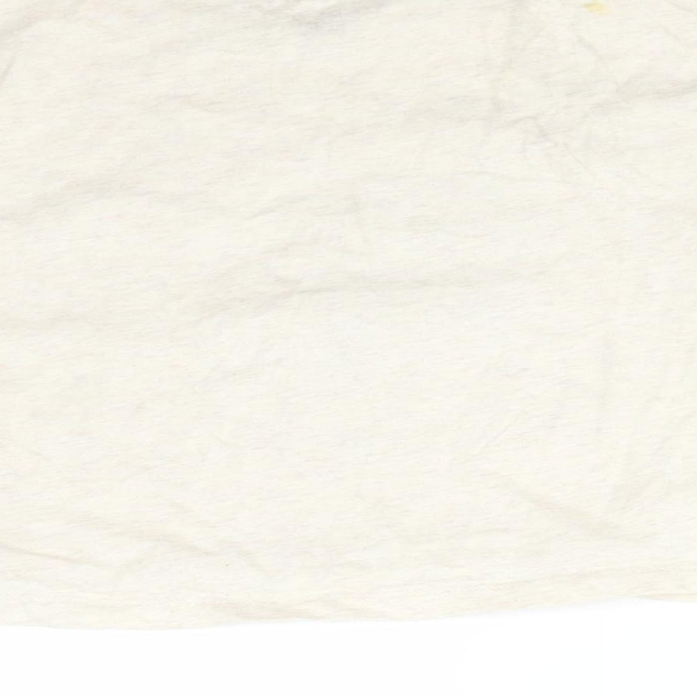 F&F Girls Beige  Cotton Basic T-Shirt Size 6-7 Years Round Neck  - FOLLOW YOUR HEART