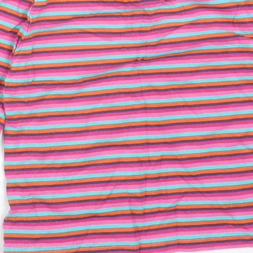 Cherokee Girls Multicoloured Striped Cotton Pullover T-Shirt Size 2-3 Years Round Neck