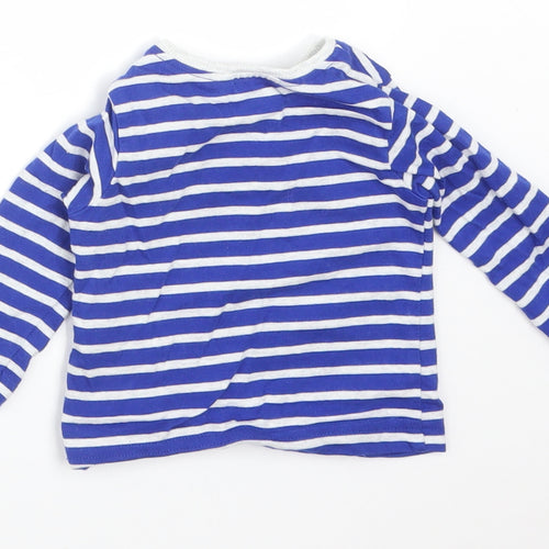 Blue Zoo Boys Multicoloured Striped Cotton Basic T-Shirt Size 0-3 Months Round Neck  - FIRE ENGINE
