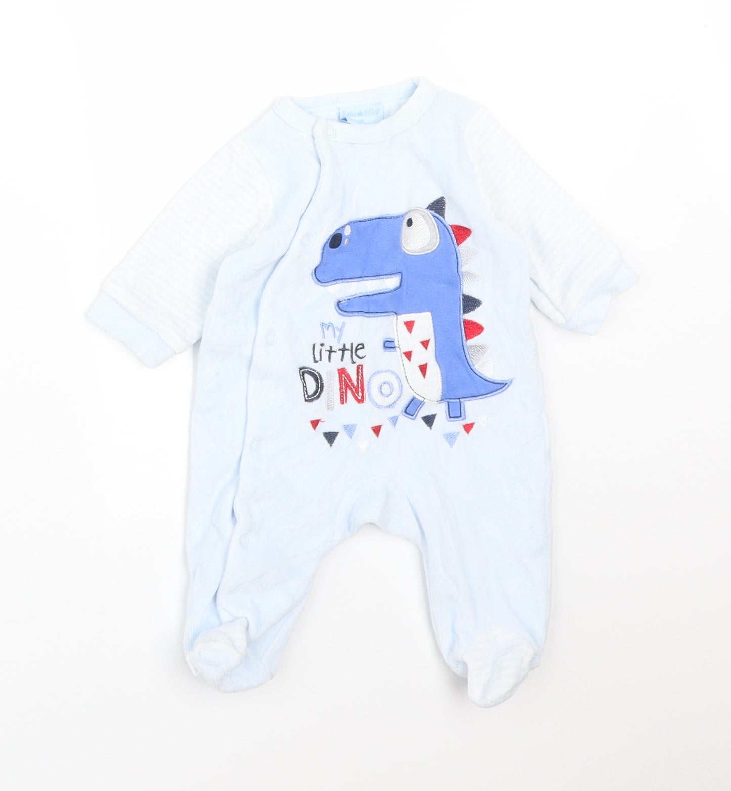 BOO BEAR Boys Blue Solid Cotton  One Piece Size Newborn   - MY LITTLE DINO