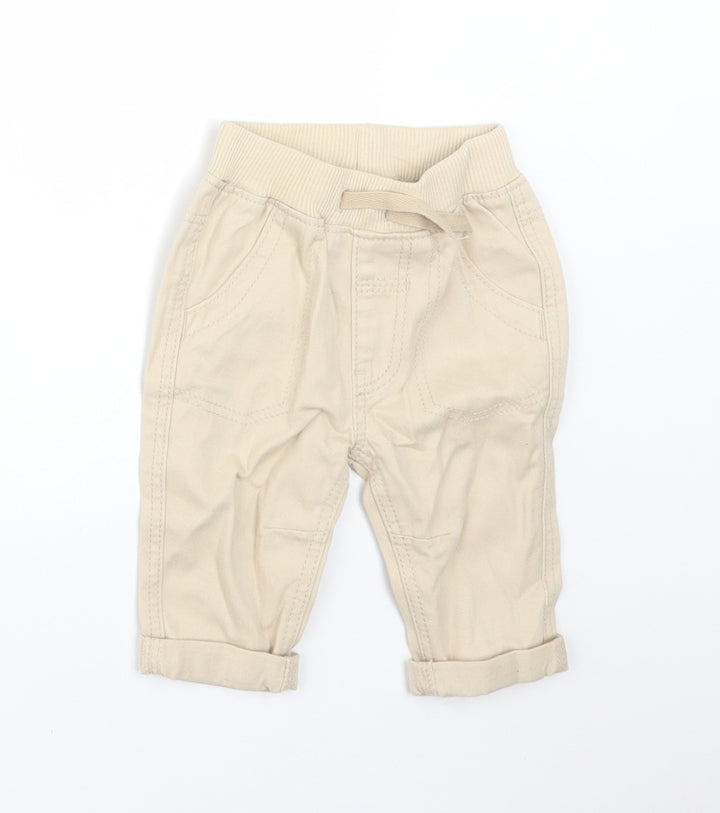 George Boys Beige  Cotton  Trousers Size 0-3 Months
