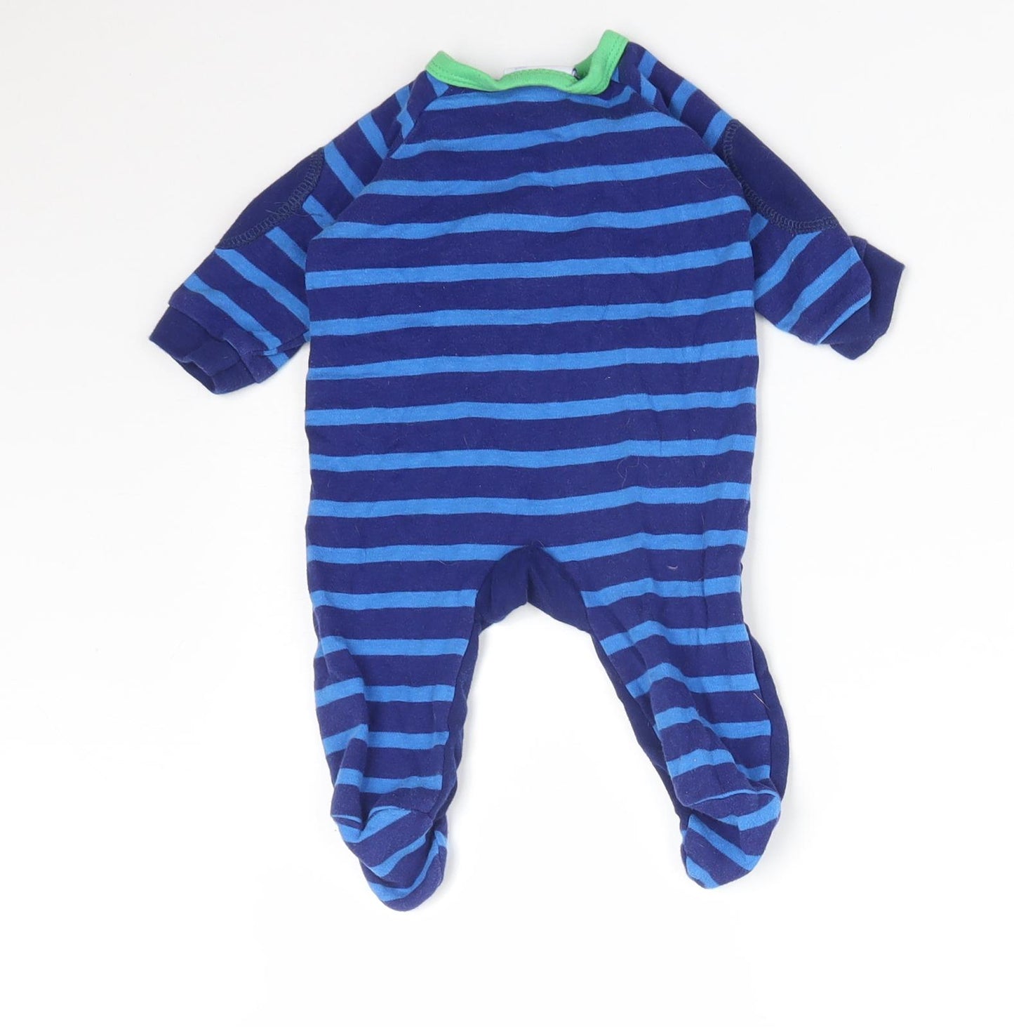 ROCKABYEBABY Boys Blue Striped Cotton Babygrow One-Piece Size 3-6 Months   - COOL CROC