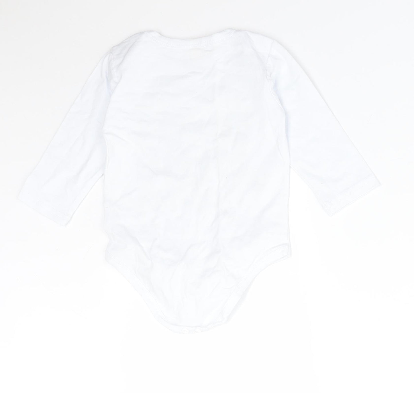 Preworn Boys White  Cotton Babygrow One-Piece Size 12 Months   - LITTLE BROTHER