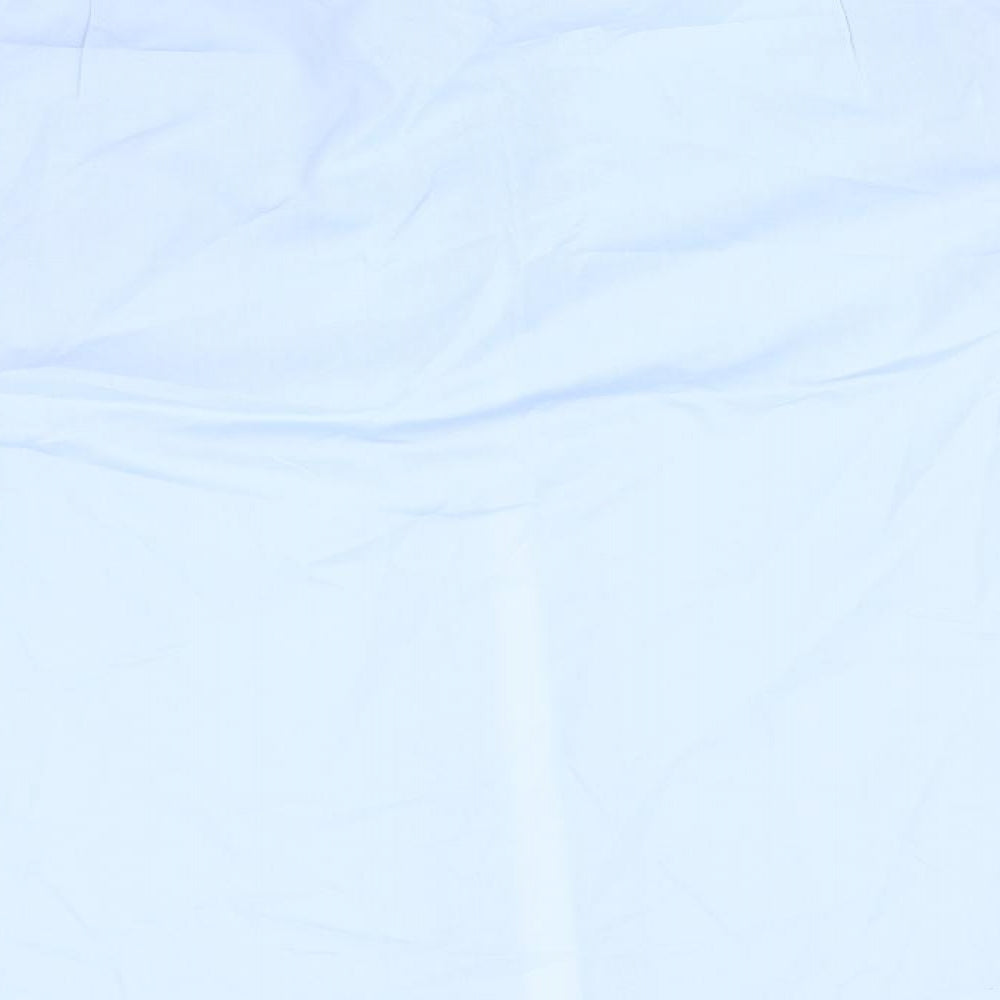 Double TWO Mens Blue  Cotton  Dress Shirt Size 16 Collared